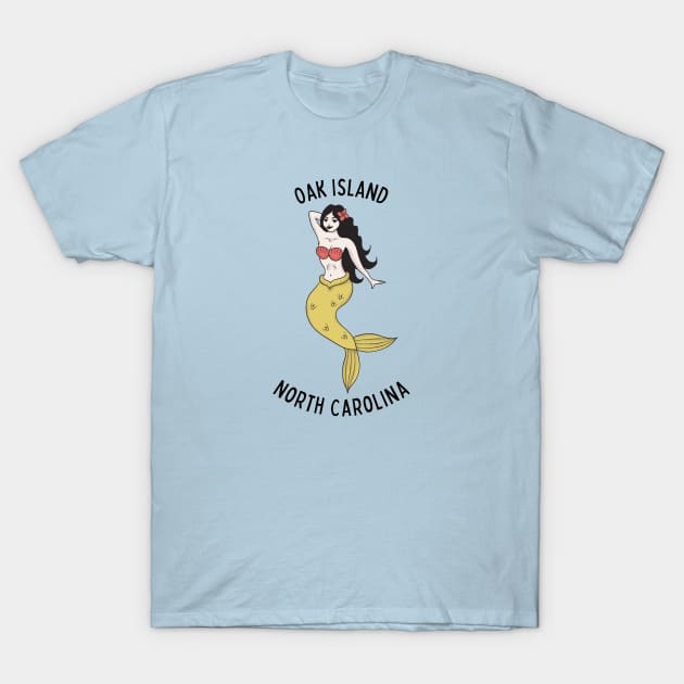 Oak Island North Carolina Mermaid T-Shirt by carolinafound